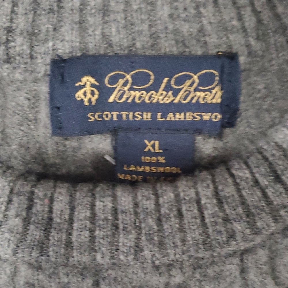 Brooks Brothers Lambwool Gray Cable Knit Crewneck Sweater - Picture 9 of 13